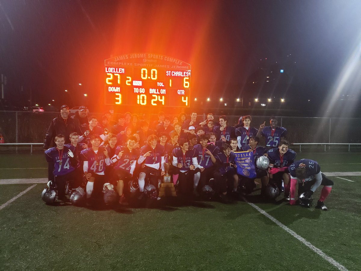 Levi Blouin with three TDs - game MVP- as Lo Ellen beats St Charles 27-6 in junior football final