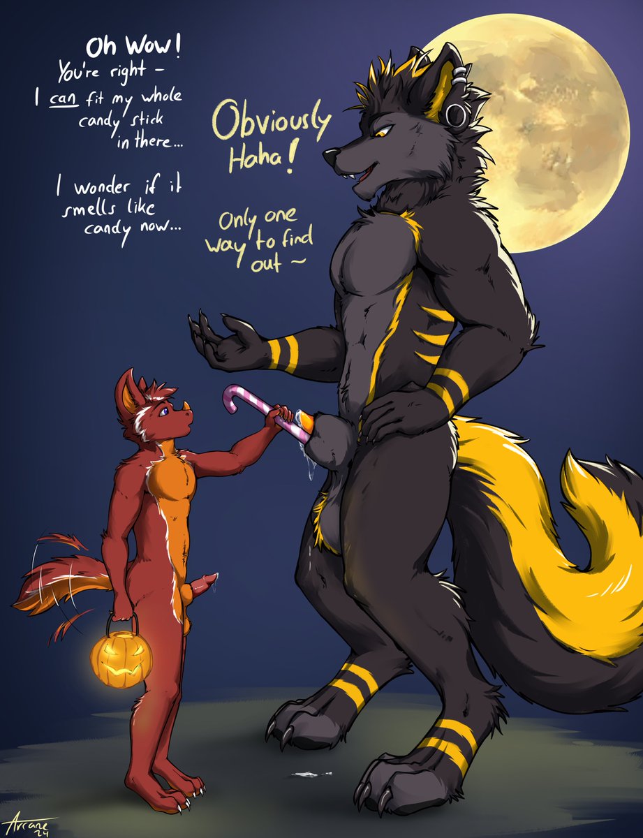 Arcane AD (@_arcan3_) on Twitter photo Arcane encountered this MASSIVE werewolf on his spooky tour... well, his curiousity seems bigger than his fear.
You gotta be careful though - look at those balls. They're the size of his head. 👀
_______________
This #Halloween commission done for <a href="/elsifthewolf/">Elsifthewolf</a>! Arcane encountered this MASSIVE werewolf on his spooky tour... well, his curiousity seems bigger than his fear.
You gotta be careful though - look at those balls. They're the size of his head. 👀
_______________
This #Halloween commission done for <a href="/elsifthewolf/">Elsifthewolf</a>!