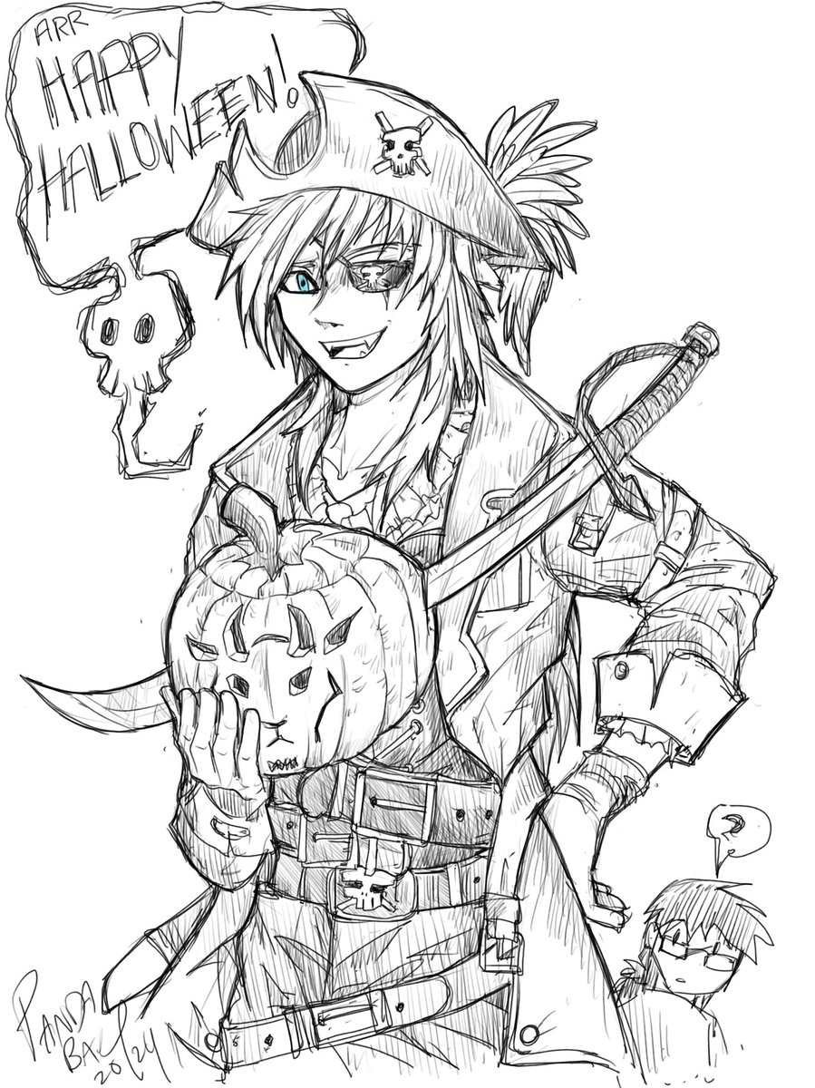 Happy Halloween everyone! Let Kell have her pirate moment 😅 #halloween #sketch #pirate #indiecomic #comics #art