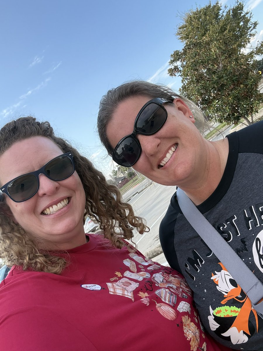Voted with my family and ran into one of my most favorite coworkers! <a href="/DougKillian/">DougKillianPhD</a> #CFISDvotes