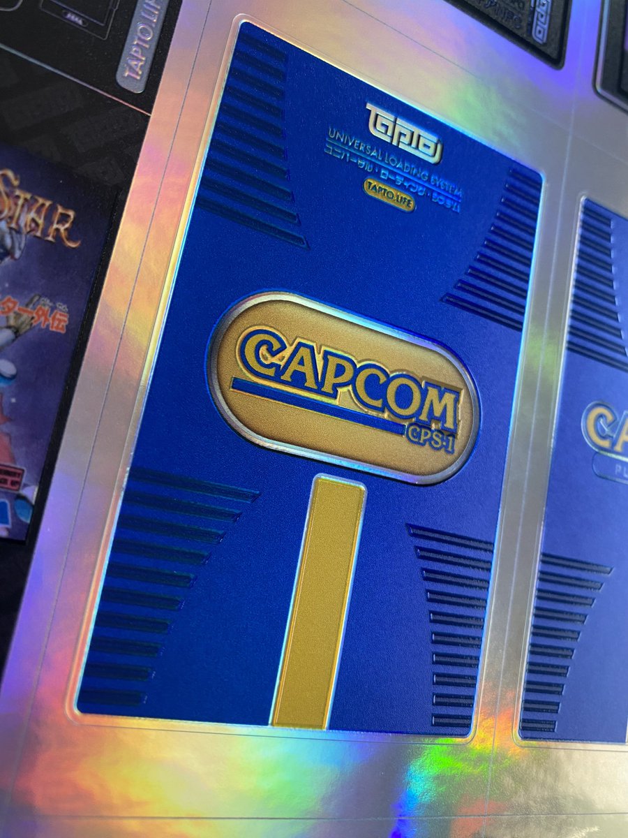 ArielAces's tweet image. The core backs / master cards for the #TapTo  #Holo3DFX #CapcomCPS sets came out amazing! Now I can have these on one side, with the game art/flyers on the other side. #MiSTerFPGA #MiSTer