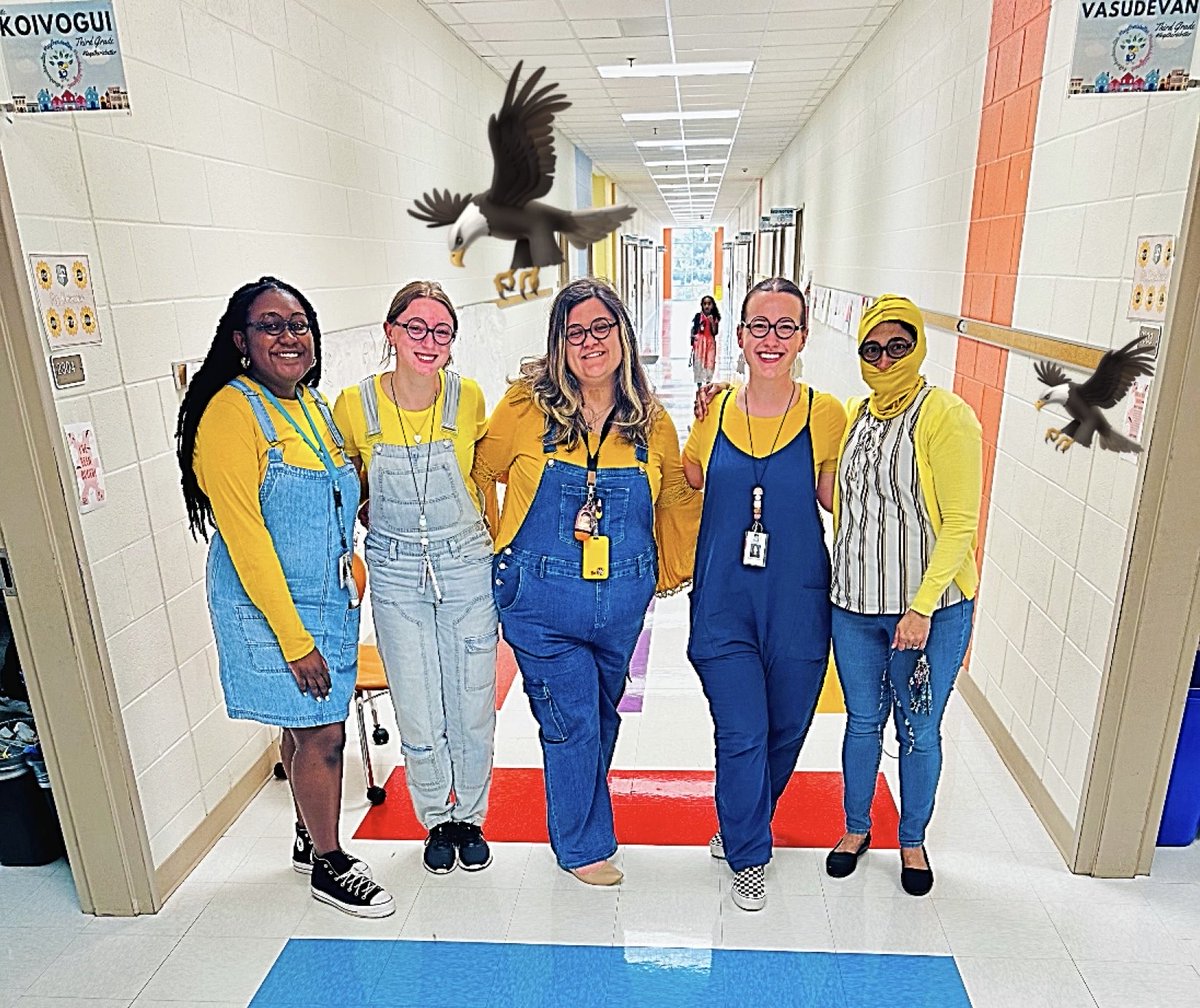 Batty about books ⁦⁦<a href="/HortonsCreekES/">Hortons Creek ES</a>⁩ third grade ….Minions turned into teachers or teachers turned to minions? 😝🤣😁 Either way … we loved it! Ba-Na-Na #togetherisbetter