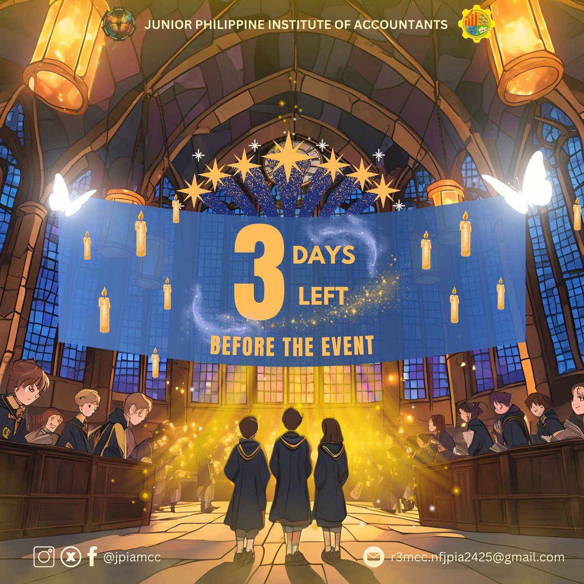 jpiamcc's tweet photo. JPIAns, feel the rumbling energy as it is officially 𝟯 𝗺𝗼𝗿𝗲 𝗱𝗮𝘆𝘀 𝘁𝗼 𝗴𝗼 until our annual Junior Philippine Institute of Accountants (JPIA) Days 2024 𝗼𝗳𝗳𝗶𝗰𝗶𝗮𝗹𝗹𝘆 𝘀𝘁𝗮𝗿𝘁.
 
#JPIADAYS2425
#JPIAMCC2425
#NEXORIA https://t.co/Ehm3WuzE5Z