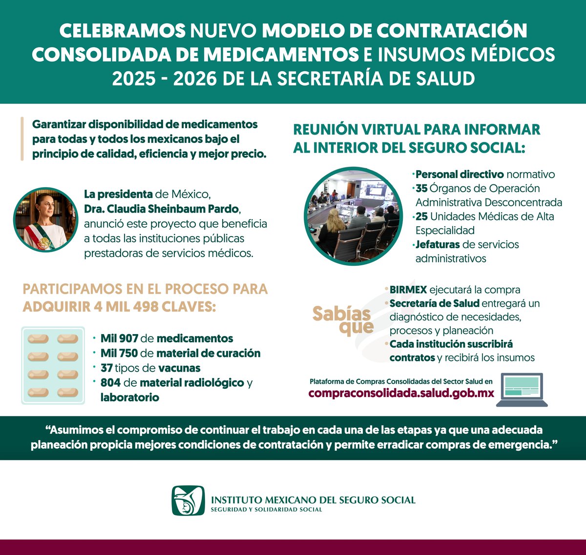 Tu_IMSS's tweet photo. Celebramos y asumimos el compromiso de participar y continuar cada etapa del proceso de la #CompraConsolidada. 

➡️ https://t.co/fH7zPX2Poj https://t.co/YtBEMl1zmq