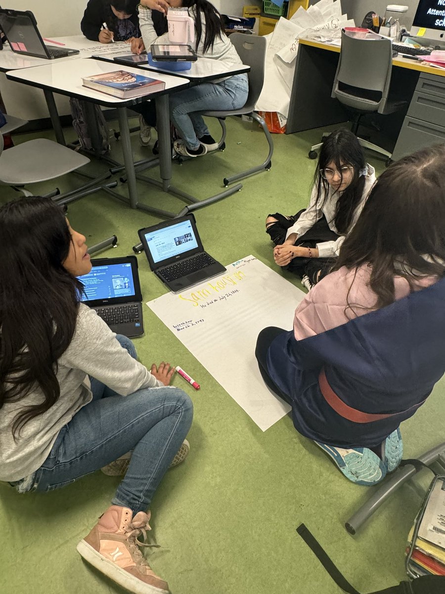 CSmith031409's tweet photo. Students @AJBriesemeister were engaging in academic discussion with their groups over the TX Revolution in Mr. Procknow’s 7th grade class and the branches of government in Ms. Davis’s 8th grade class! Loved the high levels of student engagement! #matadormindset @SeguinISD https://t.co/Ju7Uje6v8P