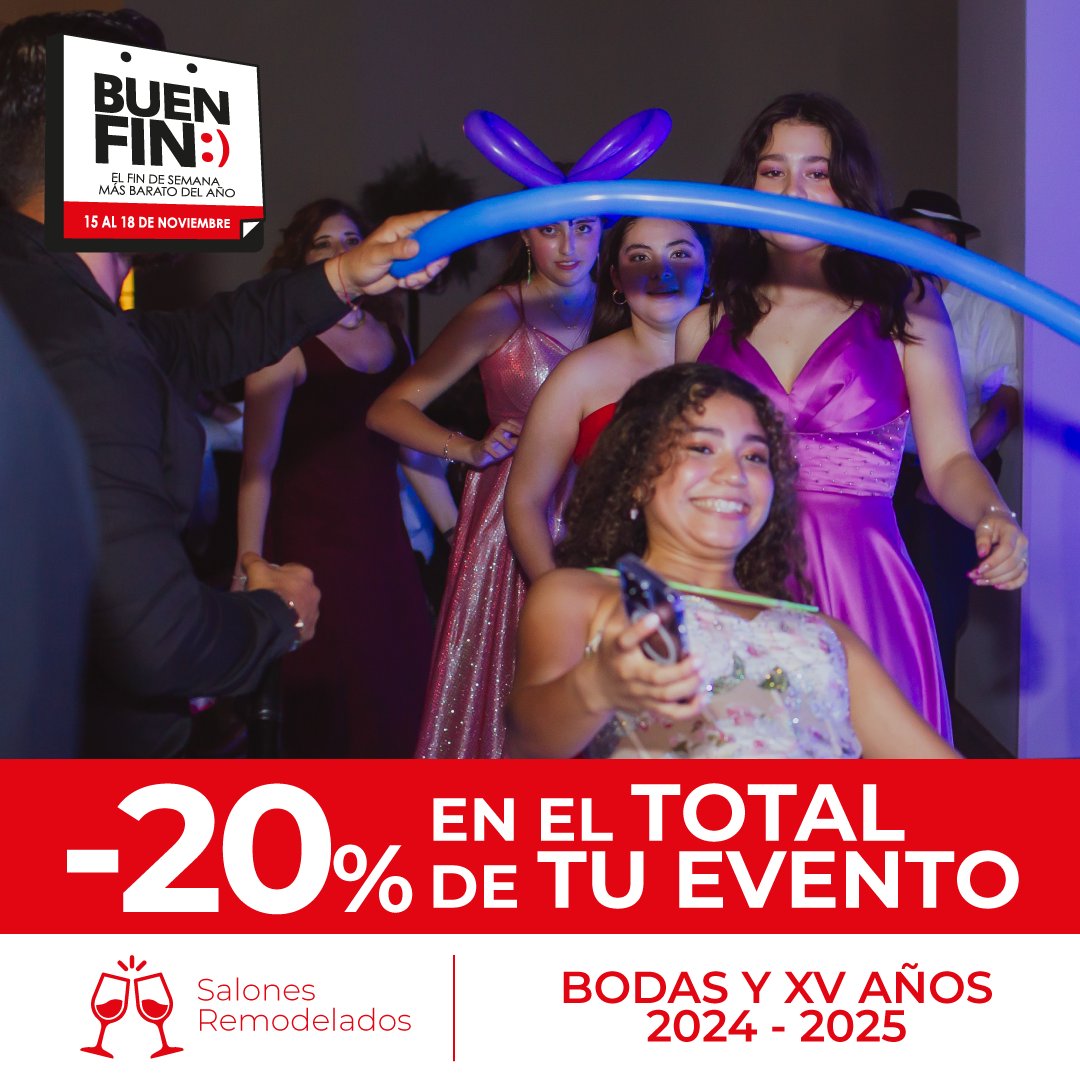 HolidayInnTij's tweet photo. Llega el Buen Fin a nuestros salones remodelados 🔖🤩

🤑🚩 20% de descuento en total de tu Boda o XV Años

Agenda tu cita aquí:
https://t.co/GM0dBC0sVM https://t.co/XThoUZi3fE