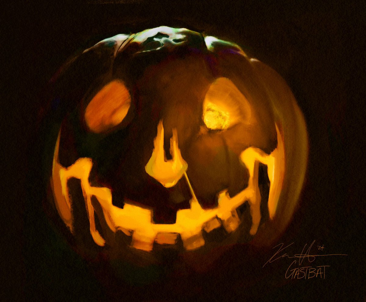 GASTBATart's tweet image. 🎃 HAPPY HALLOWEEN! 🎃

A lil Primo Pumpkin based off of the opening credits from Halloween (1978)!!!

#thebandghost