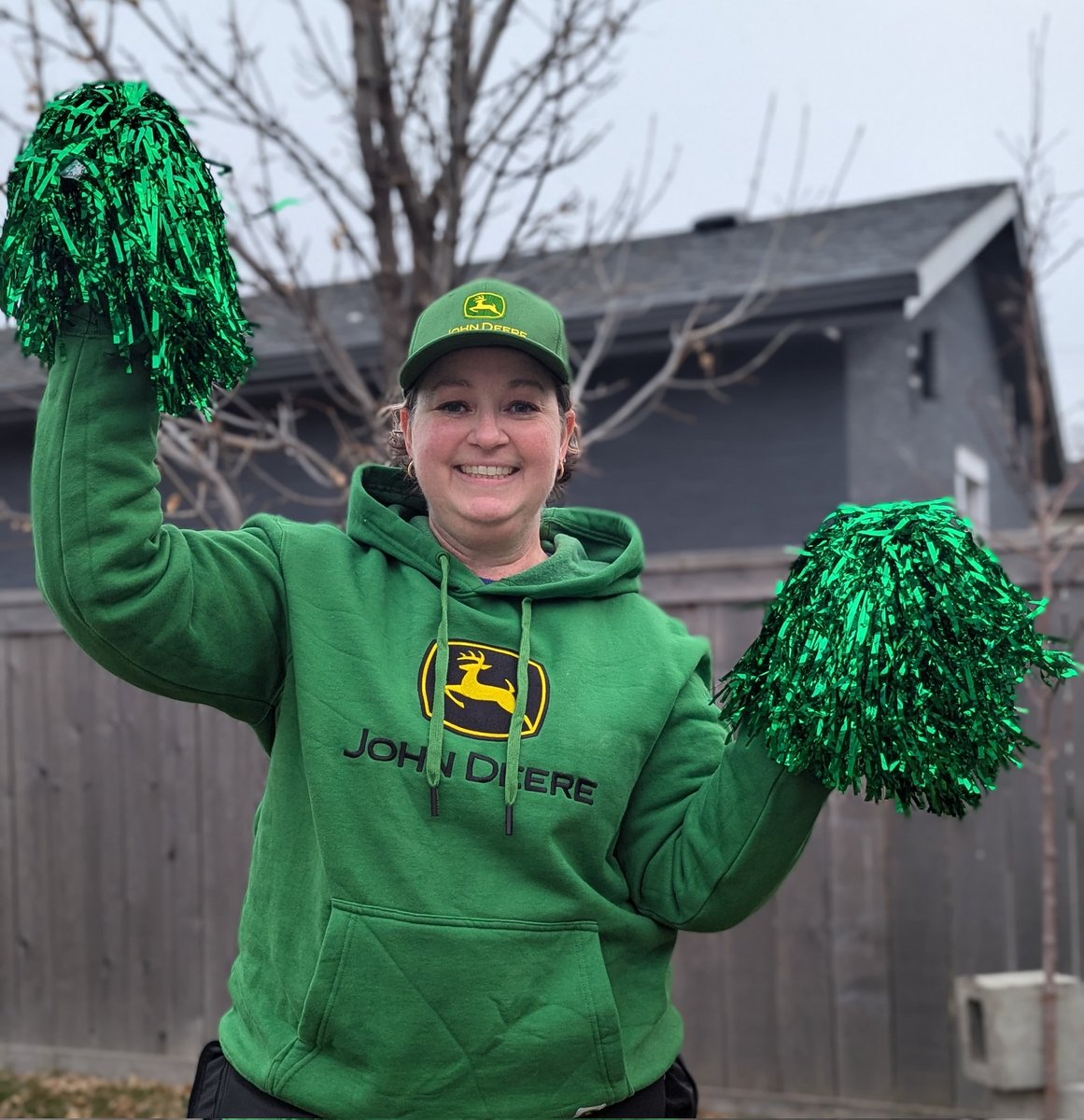 tzakowsky's tweet photo. Hey @JohnDeere, am I, or can I be, the first official #johndeere cheerleader?! 😁
#johndeerefangirl 🚜

#HappyHalloween #halloween2024 #trickortreat https://t.co/f3hZ8WW7Je