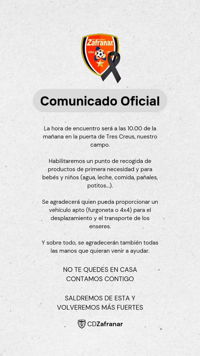 Fabri0707's tweet photo. @elchiringuitotv @kike_mateu Mañana habilitaremos un punto de recogida de primera necesidad espero que colaboran todos 🙏🏻🙏🏻🙏🏻 https://t.co/mvk0dkdJ8O