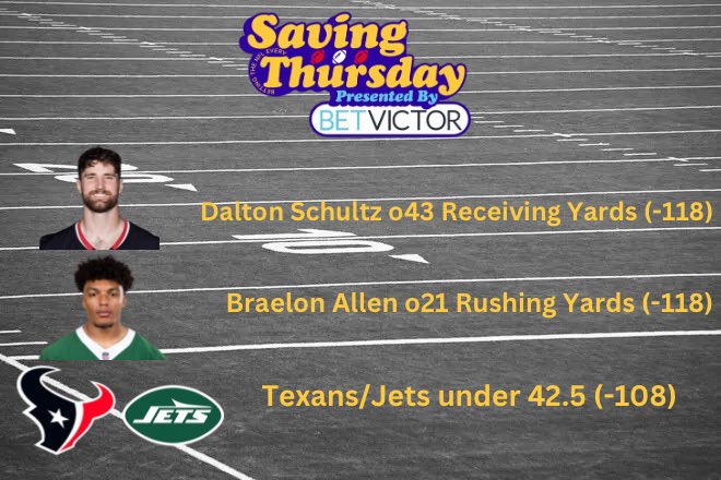 Miss the show today? No problem! Here’s the three picks the boys highlighted for #HTownMade #JetUp TNF game