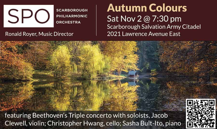 SPOGreatMusic's tweet photo. SAT NOV 2, thrill to the power and beauty of the Beethoven Triple Concerto with 3 of Toronto's hottest young classical artists combined with the power of the Scarborough Philharmonic.  Don't miss this one! https://t.co/JvO3c7v4fK https://t.co/SVCxQXVeJK