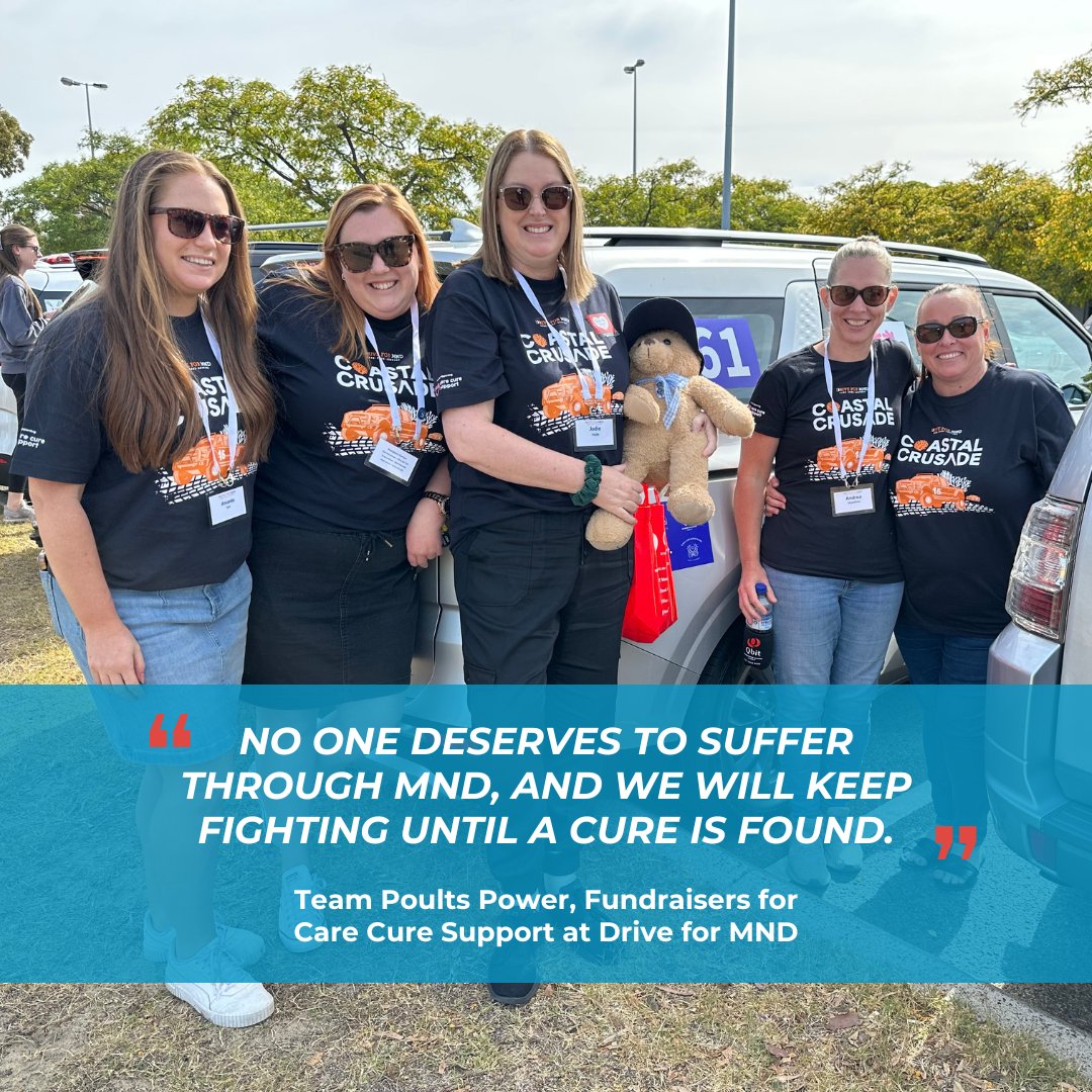GoFundraise's tweet image. The Poults Power team—joined over the years by friends and supporters—has a simple mission: to raise awareness and funds in hopes of a cure. This year, they aim to reach $10,000 at their 10th Drive for MND in support of WA-based MND research. 💪🚗
driveformnd.gofundraise.com.au/page/TeamPoult…
