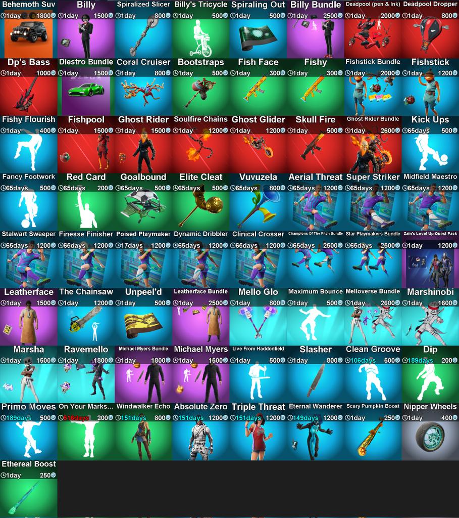 GSM2588's tweet photo. Today's item shop ✧ october 31
25 vbucks available⚽🦵
.
.
.
#Fortnite #Fortniteitemshop #Fortnitestw #Fortnitevbucks
#FortniteAbsoluteDoom https://t.co/cJYFMFR1RU