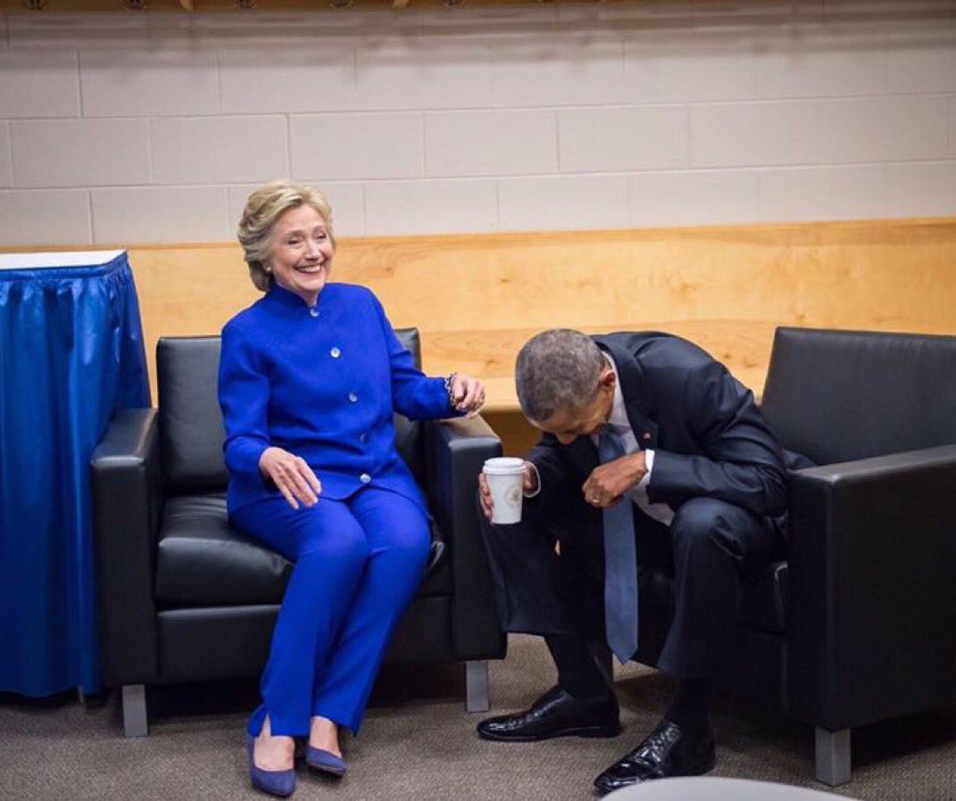 ‘No no, but seriously, get this, after he got into that garbage truck and made a total fool of himself, his cult actually started wearing garbage bags, bahahahaha’