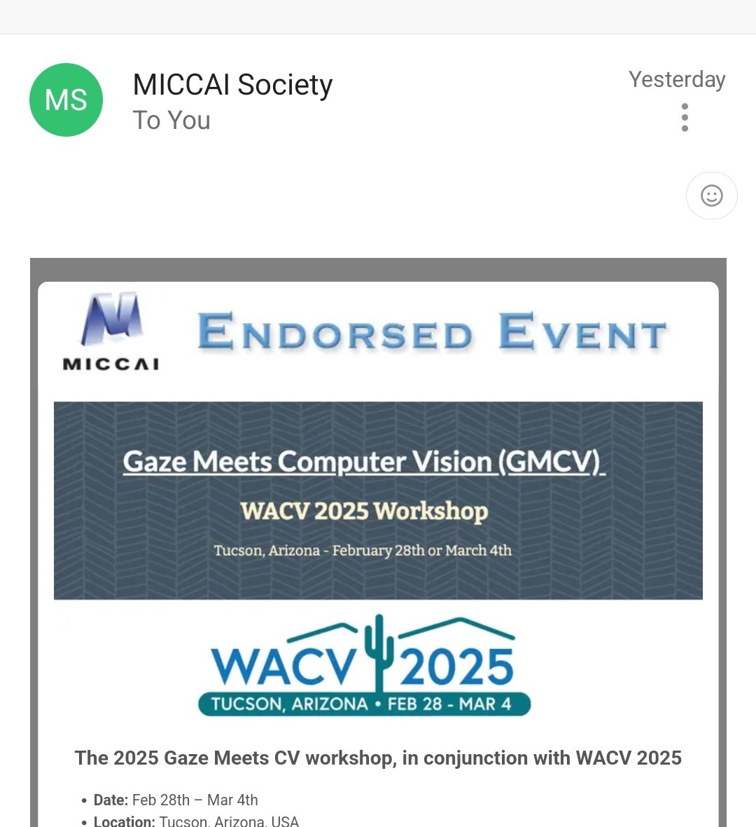 prof_yz's tweet image. Not sure if I am the only one but my first impression with this email is: #Gaza meets Computer Vision workshop?! 😲
I guess my #LanguageModel is over trained with all the news and feeds this year...