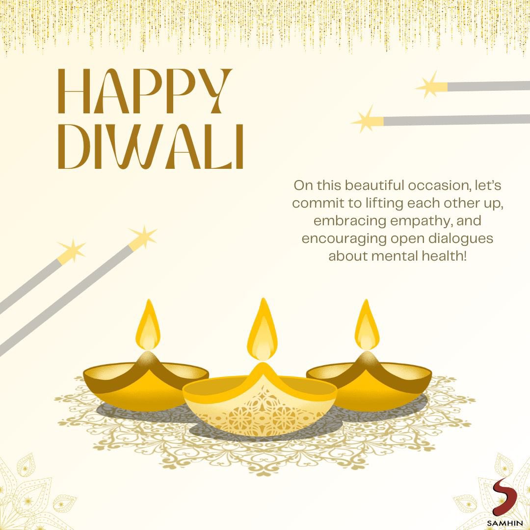 As we celebrate the Festival of Lights, let’s take a moment to reflect on the importance of mental health within our #SouthAsian community. #Diwali symbolizes hope, joy, and new beginnings. It is a wonderful opportunity to illuminate the conversations around mental health!