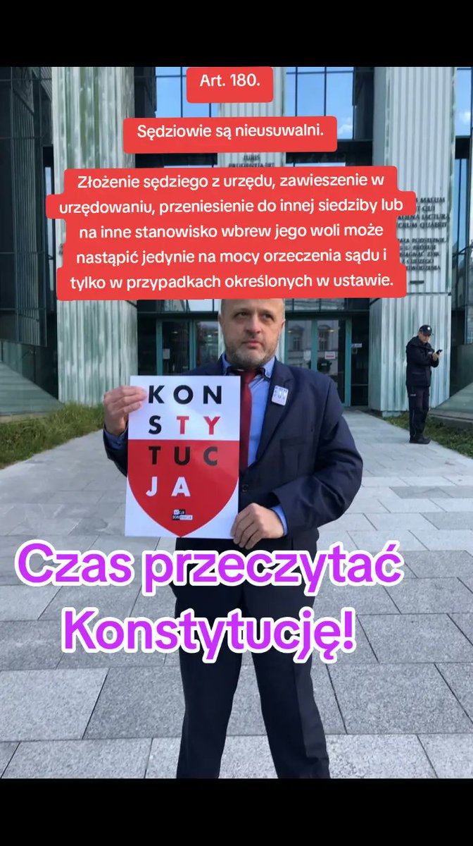 Kamilabormosz's tweet photo. # #Panie Sędzio @GaciarekPiotr  proszę wreszcie przeczytać ze zrozumieniem  Konstytucję‼️Nie ma Pan żadnego prawa decydować kto ma zostać złożony z urzędu sędziego‼️ Murem za @PiotrSchab25737 https://t.co/xWjiyWctnj