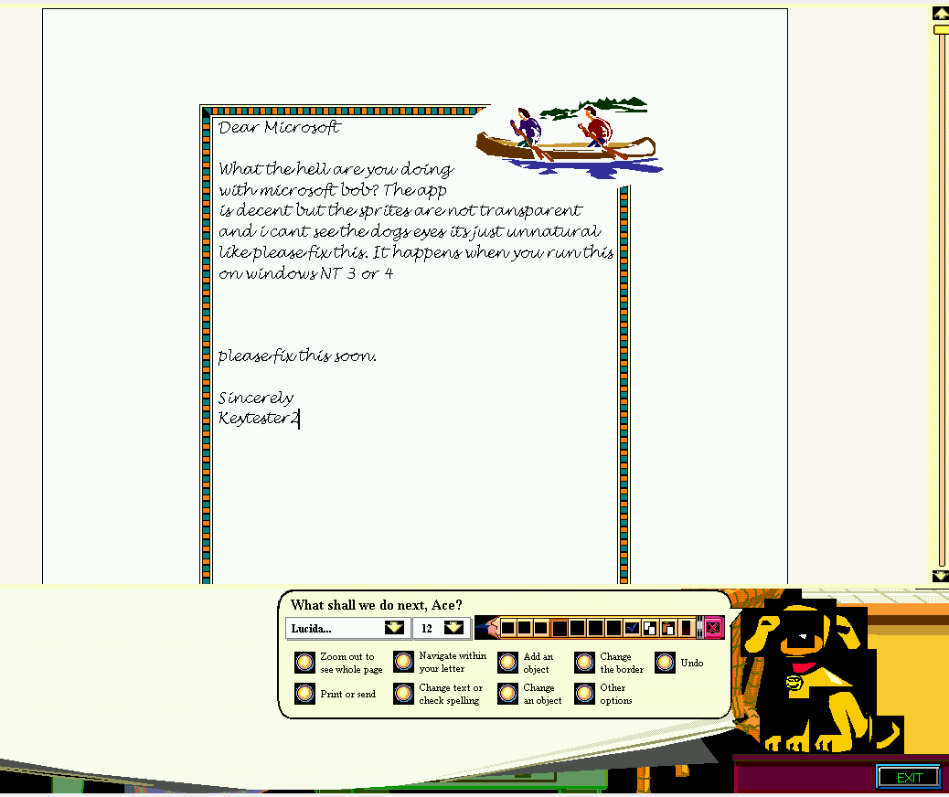 DevelopementD's tweet image. Bro what is up with my copy of Microsoft Bob?