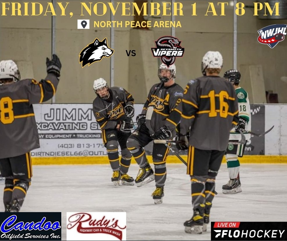 FSJHuskies's tweet photo. FSJ Huskies are home for 2 games this weekend. Friday night taking on the Vipers at 8 pm.
#gopupsgo https://t.co/va9Lf1ZnCt