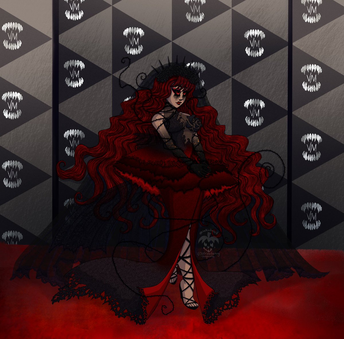 InknBones's tweet photo. Rosa aka Tarantella makes a fashionably late entrance to the #VenomMasquerade at the #spiderwebgala ! @Spiderweb_Gala #spidersona https://t.co/db52iXdX8m