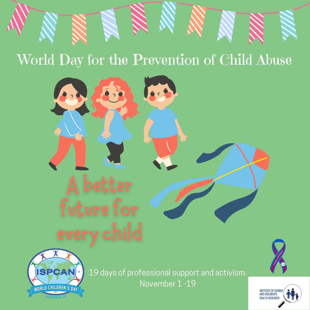 As we mark World Day for the Prevention of Child Abuse on Nov 19, IGCHR joins <a href="/ISPCAN/">ISPCAN</a>'s 19 days of activism to #EndChildAbuse.

Join us in raising awareness, and inspiring change. Together, we can make a difference!

#RiseUpToEndChildAbuse #ISPCAN #TacklingChildAbuse