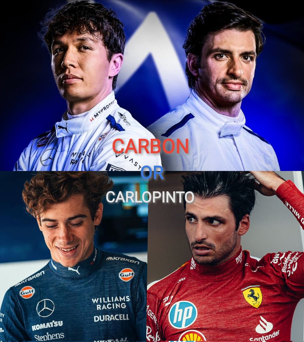Carbon or Carlopinto? Which driver line-up work better for <a href="/williamsf1/"></a>? <a href="/Carlossainz55/">Carlos Sainz</a> <a href="/alex_albon/">Alex Albon</a> <a href="/FranColapinto/">Franco Colapinto</a>