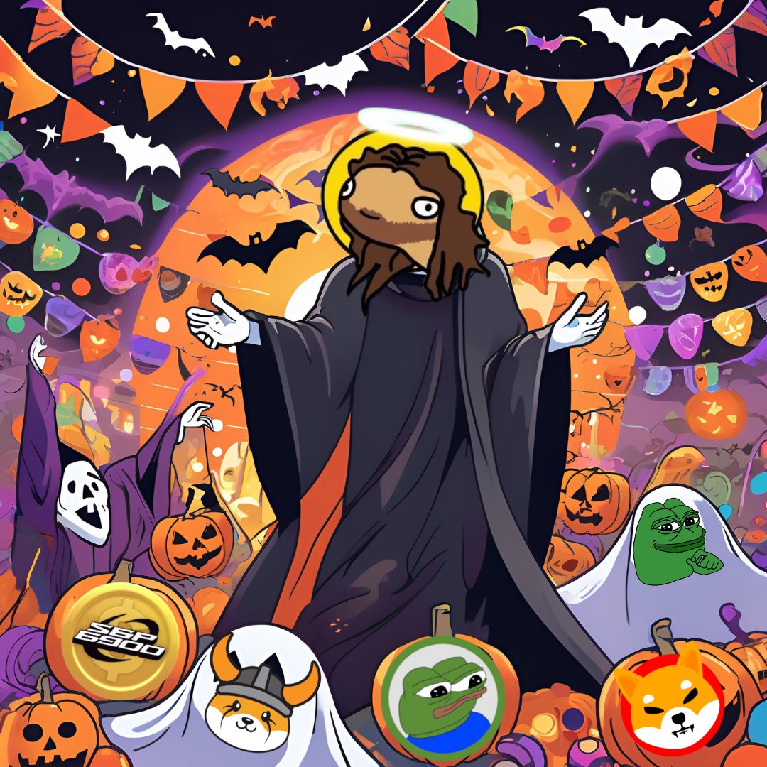 JizzusToken's tweet image. A #spooky gathering like no other! 😇👻 
$JIZZUS #Halloween #memecoin #solana #trickortreat 🎃#SPX6900 👻#pepe 🎃#apu 👻#floki 🎃#shib