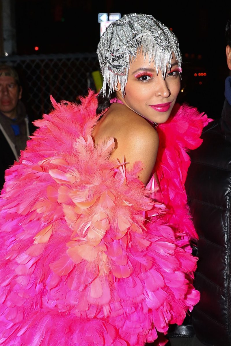 Pink latex showgirl in New York City. Which pseudonym am I? See you tomorrow night in Atlantic City! #HappyHalloween 🩷💋
