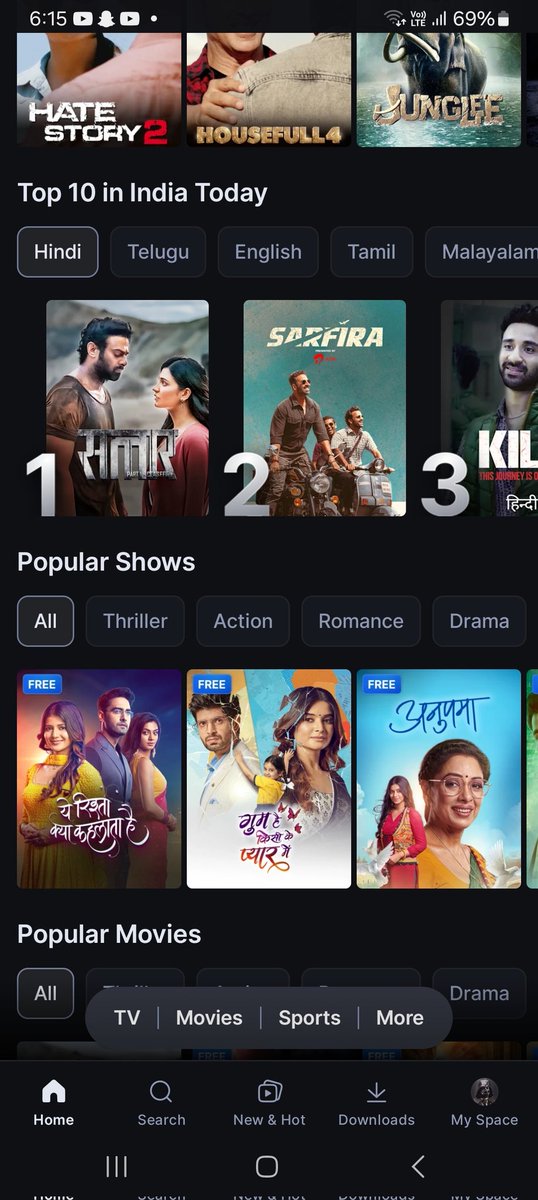 MovieUpdatets's tweet image. Salaar 🔥🔥Trending No.1 In #DisneyPlusHS Salaar Ceasefire