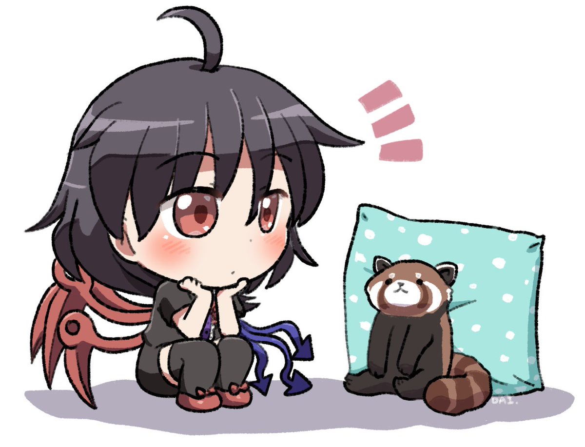 封獣ぬえ 「ぬえちゃんとレッサーパンダ #おは東方 」|六合ダイスケ@春例大祭う12bのイラスト