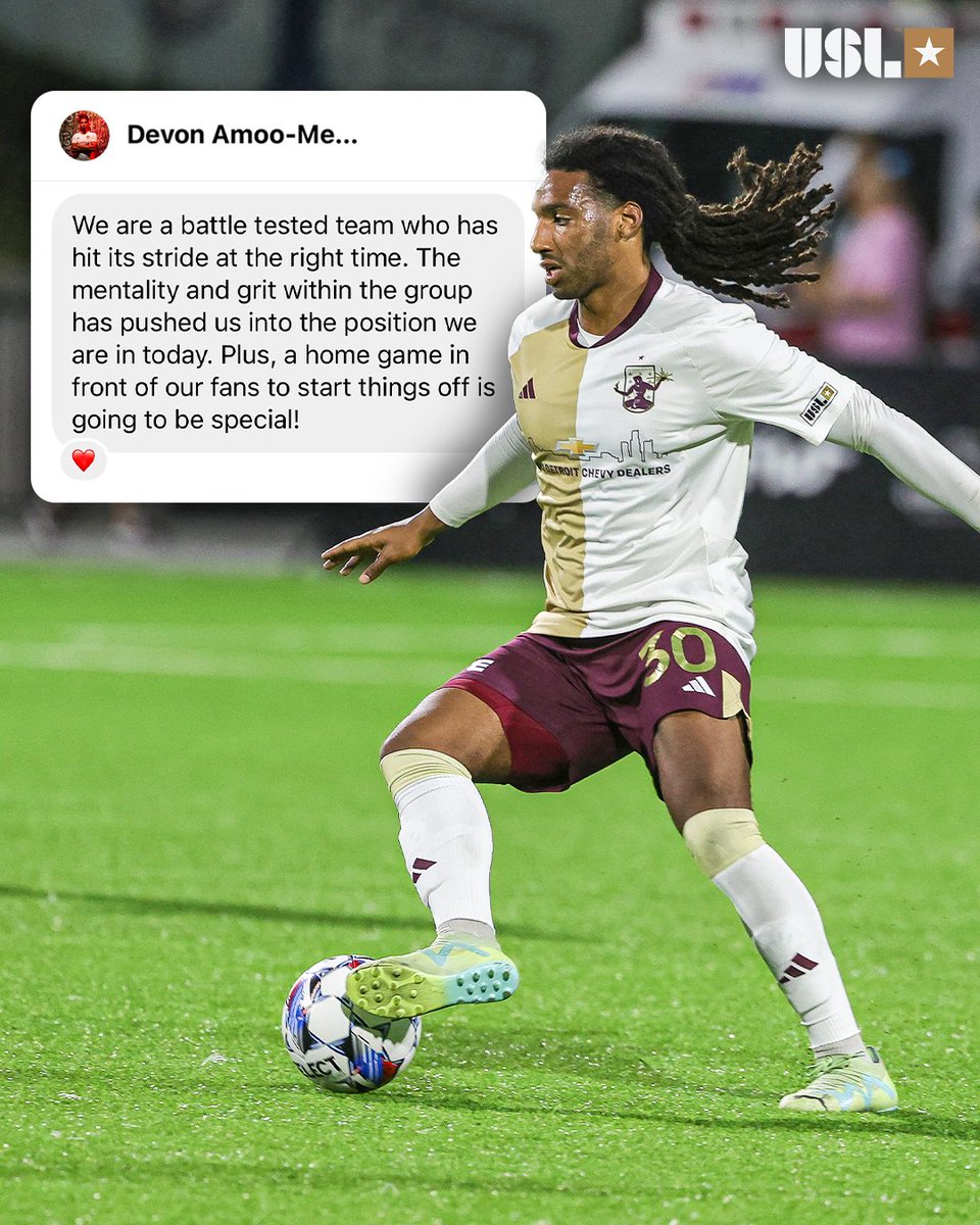 A <a href="/DetroitCityFC/">Detroit City FC</a> team that is hitting its stride at the right time has <a href="/KojoAmoo30/">Devon Amoo-Mensah</a> optimistic 📈