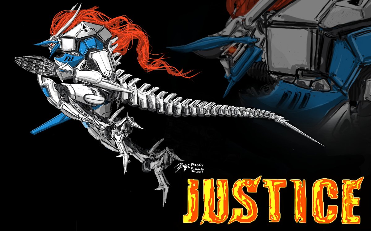 PhoenixEJames's tweet photo. Justice (Guilty Gear Fan Art) #guiltygearaccentcoreplusr
#art #guiltygear #guiltygearstrive #guiltygearrev2 #guiltygearjustice #justice #robot #mecha #fanart #fightinggames #procreate #digital #digitalart #arcsystemworks
@ArcSystemWorksU https://t.co/n6kpVrnmLL