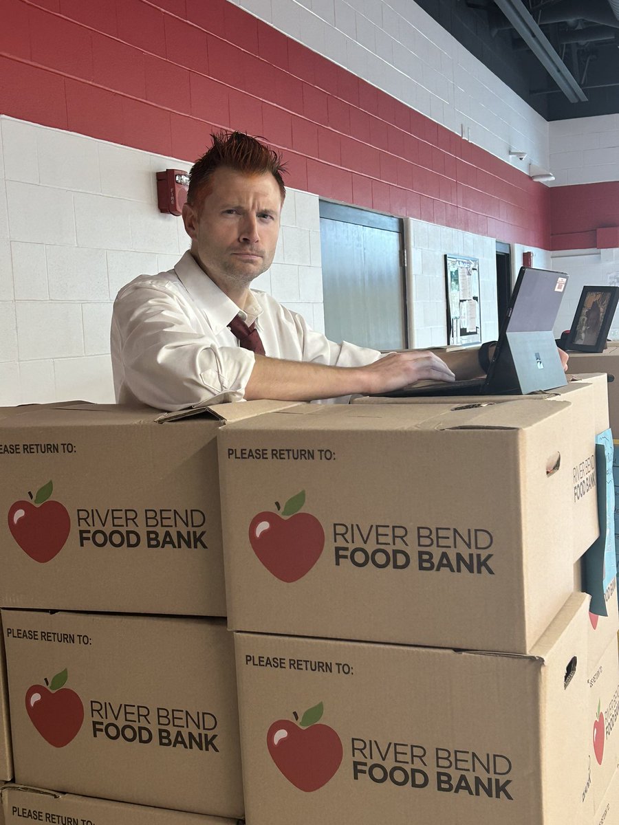 Halloween meets Student Council Hinger Drive!  Shepard collected 74 boxes of food, plus cash donations.  We made Mr. Ruth a ‘box office’ and he had to work in our cafeteria for the day…as Anger from Inside Out!!  
<a href="/NorthScottCSD/">North Scott Schools</a> <a href="/NorthScottASES/">Alan Shepard Elementary</a>