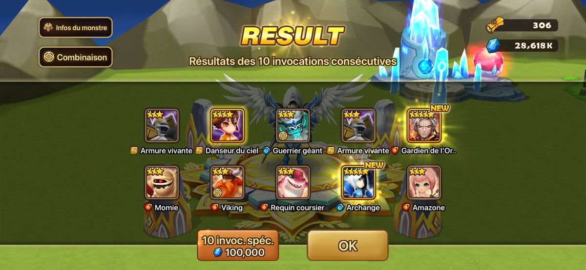 AdamChaouat12's tweet photo. Il faut laisser invoquer sa copine 
600vm , 30VL - 20LD
 13 nouveaux 5nat, 3 partis en cristaux (doublons) - 8 nouveaux jouets et la famille Anubis terminé avec l’arrivé d’Armarna (Thebae a pop en août) 

Encore choqué 
@GutsTheBERSERK5 @sheisou @Videokilled007 @summonerswar_FR https://t.co/hA5vHiIE04