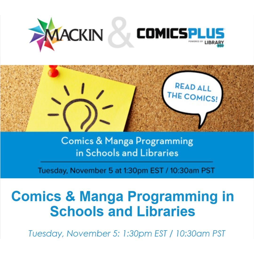 MackinLibrary's tweet photo. Join #librarians Tabrizia Jones, George Purdu, and Danielle Schafer this Tuesday for an insightful conversation about managing and promoting your #comics and #manga collections! 📚
Register: https://t.co/mKGqBspZQs
Learn more about Comics Plus: https://t.co/fUlG2FIOX3 https://t.co/6Kvl1ghBhq