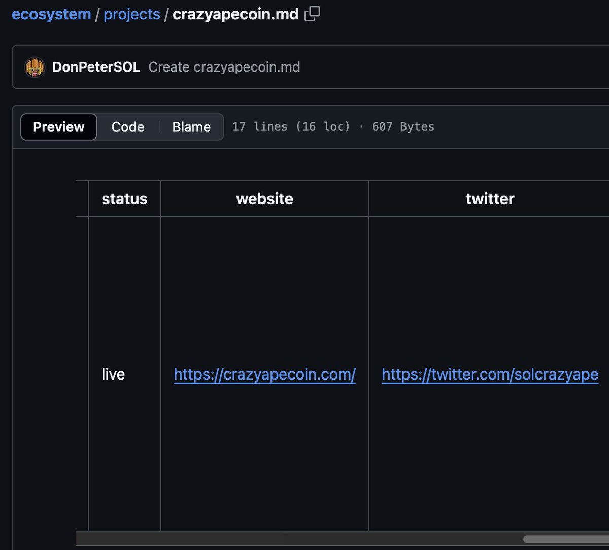 On Solana's official Github, it links to us, $CAPE!

github.com/solana-labs/ec…
