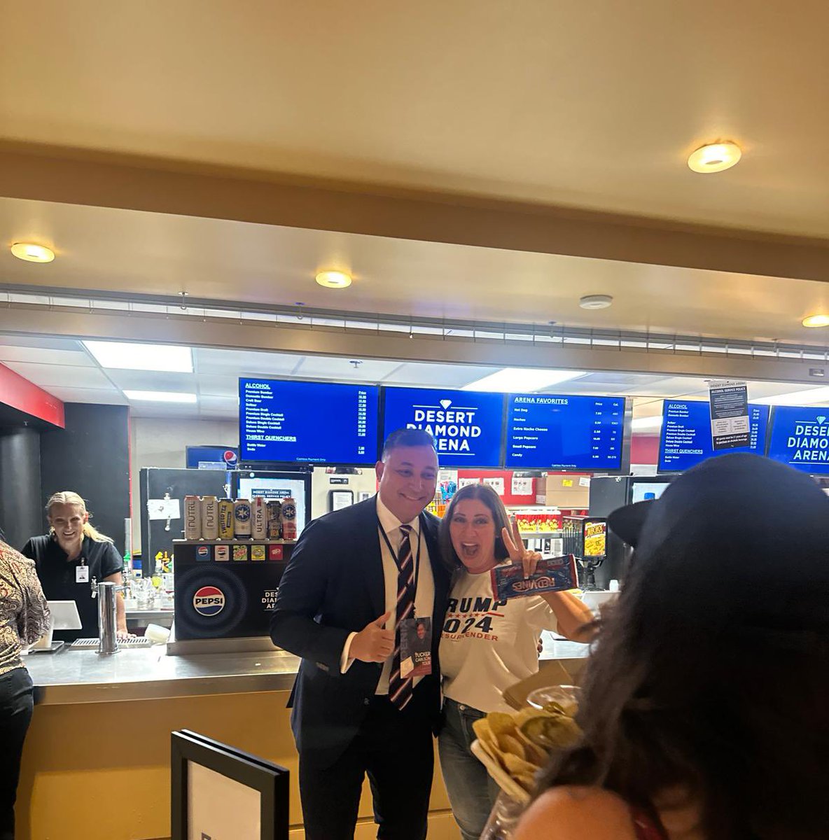 senatorbabet's tweet photo. Couple of pics from the Tucker/Trump event tonight. https://t.co/UZEKzR6RlK