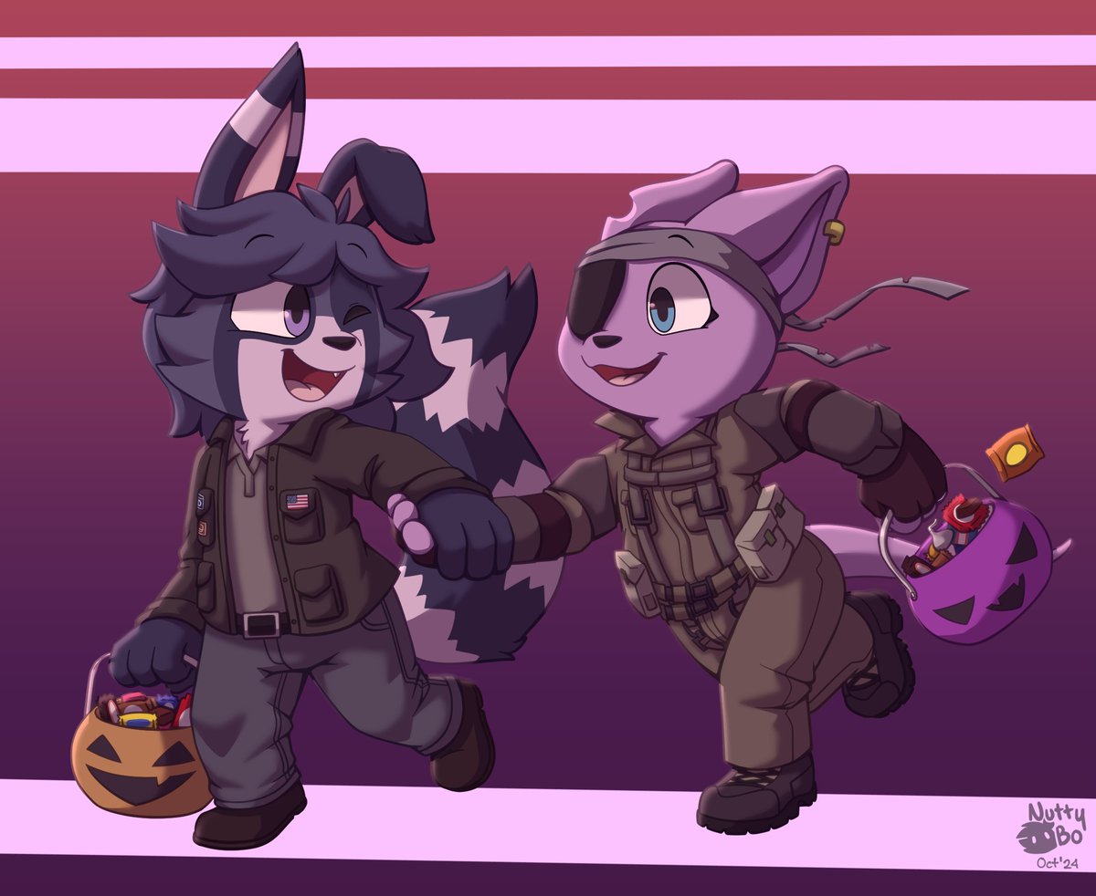 a night of costumes and candy! chibi comm for <a href="/Velsunn/">Vel to the Sun</a> ft. starfeline~