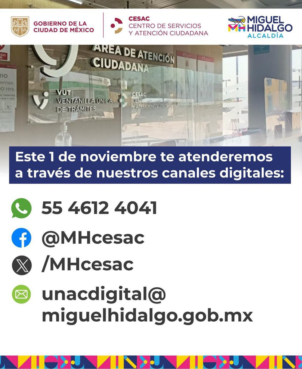 ¿Tienes un reporte pendiente de realizar a través del MH CESAC?

Mañana 1º de noviembre te seguiremos atendiendo a través de nuestros canales digitales.