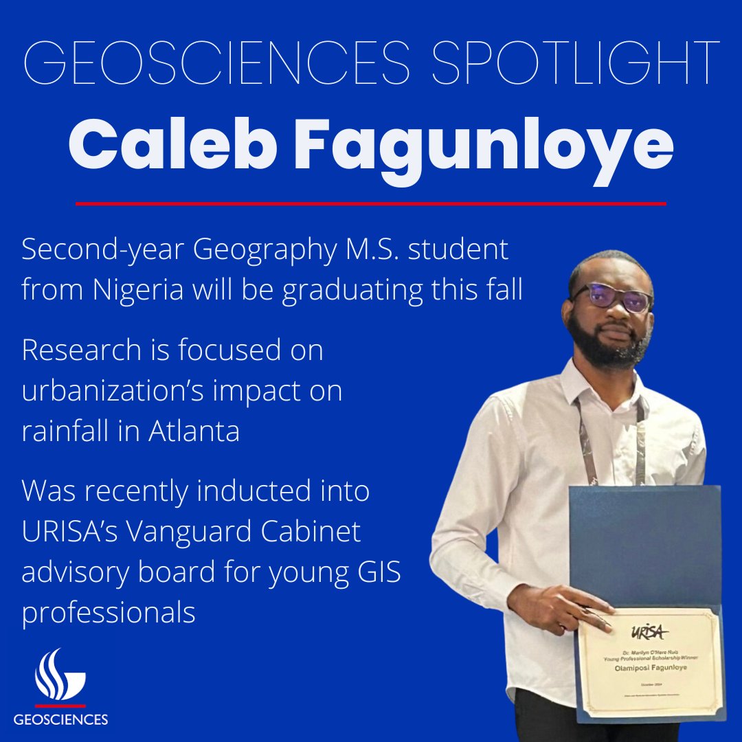 GSU Geosciences (@gsugeos) on Twitter photo Get to know soon-to-be geography MS graduate Olamiposi "Caleb" Fagunloye <a href="/Paragon41/">Olamiposi Caleb Fagunloye 🛰️📡🌍</a> in our November GEOS spotlight below!
geosciences.gsu.edu/2024/11/01/geo… Get to know soon-to-be geography MS graduate Olamiposi "Caleb" Fagunloye <a href="/Paragon41/">Olamiposi Caleb Fagunloye 🛰️📡🌍</a> in our November GEOS spotlight below!
geosciences.gsu.edu/2024/11/01/geo…