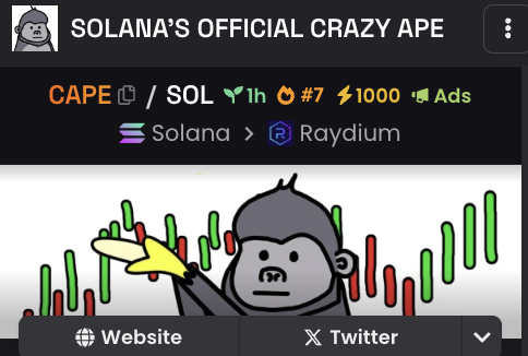 #7 on <a href="/dexscreener/">DEX Screener</a> 

1000 boosts

not even 2 hours old

CRAZINESS