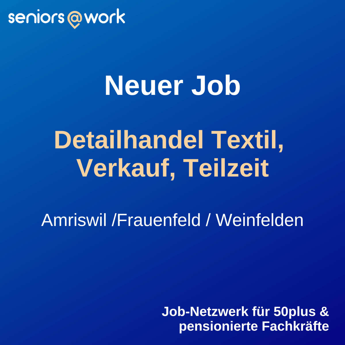 SeniorsAtWorkCH's tweet photo. Neuer Job für 50+ und pensionierte Fachkräfte❗ 

Jetzt bewerben: https://t.co/9tudnTjL3j 

#seniorsatwork #50plus
#pensionierteFachkräfte https://t.co/7foo8mOPxN