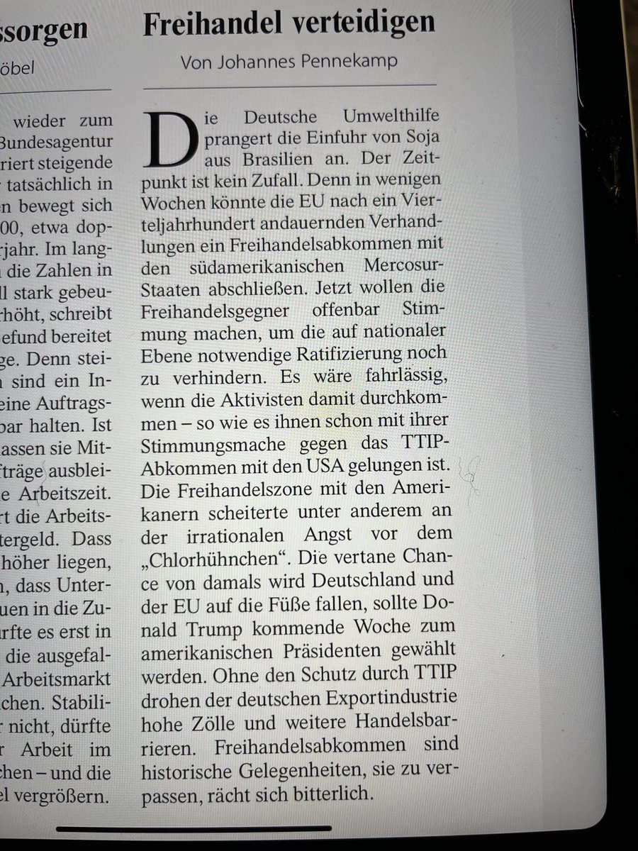 KH_Paque's tweet image. Dringend geboten! Ratifikation des #EU-Mercosur-Abkommens muss erfolgen! ⁦@FAZ_NET hat Recht: #Versagen bei #TTIP darf sich nicht wiederholen. Auch geopolitisch brauchen wir Link zu Lateinamerika. ⁦@FNFreiheit⁩ ⁦@fdp⁩ ⁦@HoubenReinhard⁩ ⁦@cjcronenberg