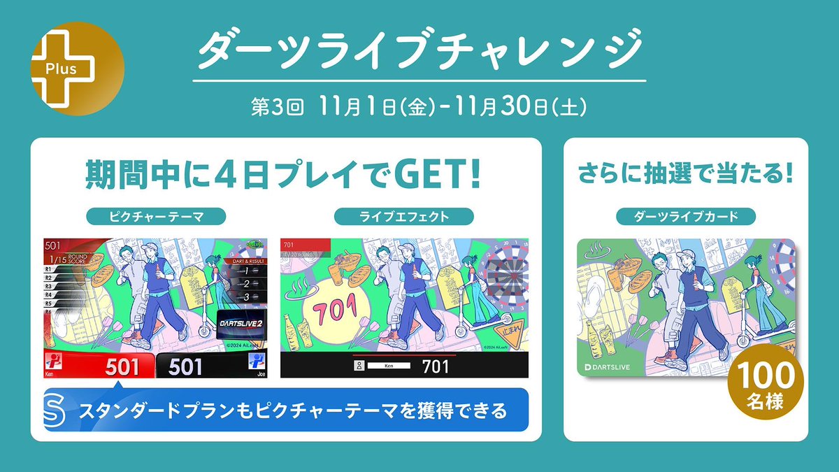 3カ月連続企画「ダーツライブチャレンジ」第3回が本日スタート