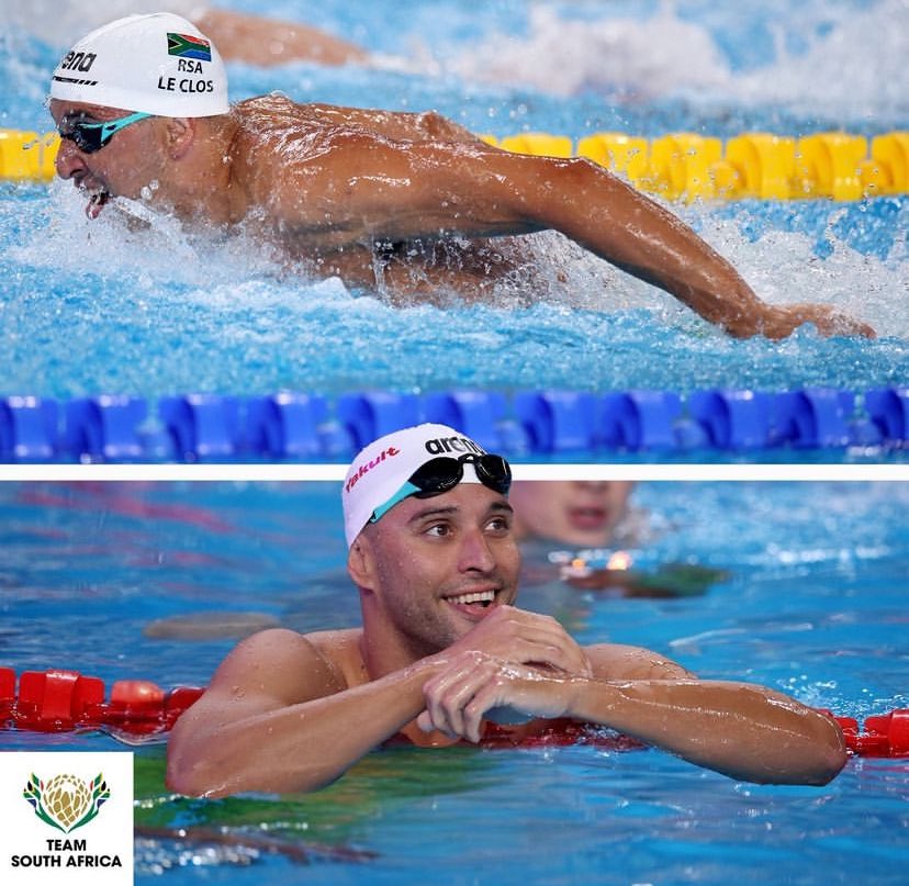 SportShift's tweet photo. 🚨 News Flash: 

Pieter Coetzee takes 2nd in the men's 50m backstroke semi-final with a time of 22.92, qualifying for the finals. @chadleclos finishes 4th in the men’s 200m butterfly at 1:55.79, also advancing to the finals. Congrats to both! 

📸: @OfficialTeamRSA https://t.co/iNQu1HaM0j