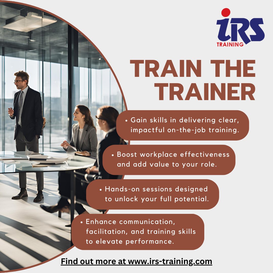 IRSTraining's tweet photo. Gain essential skills to boost workplace effectiveness, deliver impactful training, and enhance communication and facilitation abilities. Unlock your full potential as a trainer and leader.

Inquiry : https://t.co/pfNjibZThj
Call and Whatsapp : https://t.co/b9yIWpbdsr https://t.co/Nj9AcRwhQ3
