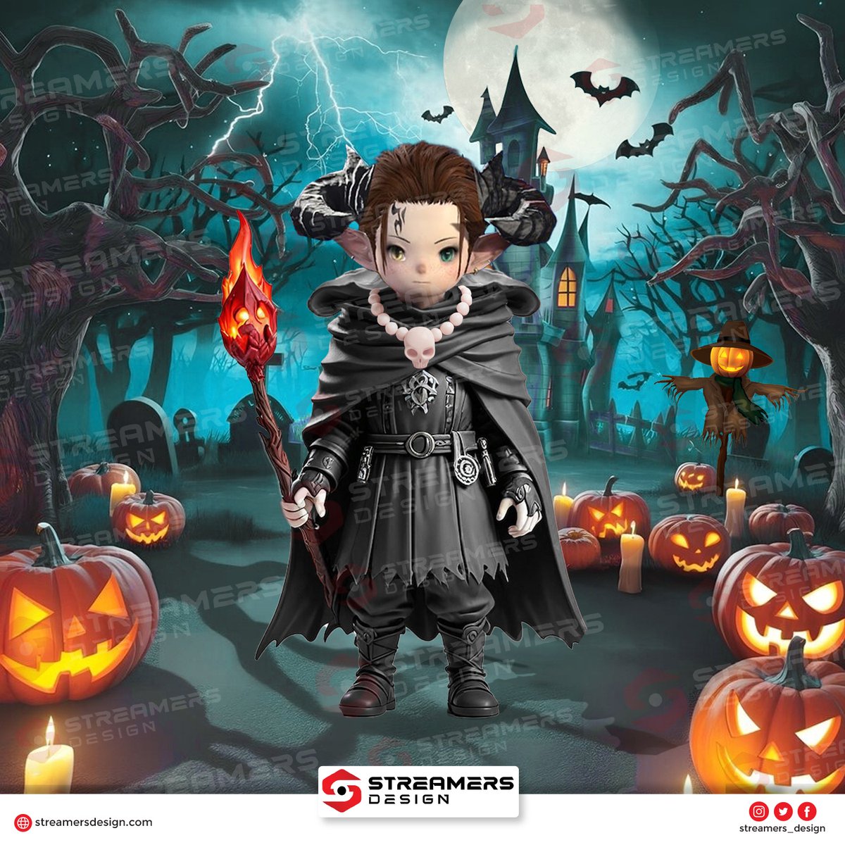 streamer_design's tweet image. HAPPY HALLOWEEN 🎃🪦

Step into a world of magic and mystery this Halloween with our Final Fantasy-inspired character! Ready to bring your darkest dreams to life? 
 #FFXIVART #lalafell #ララフェル #twitch #twitchstream #SmallStreamersConnect #twitchaffiliate #Halloweenart #art