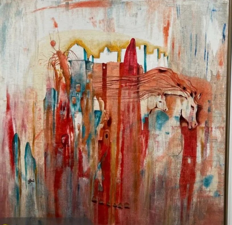 لوحتي المشاركه بمعرض دار نوره الموسى بالاحساء