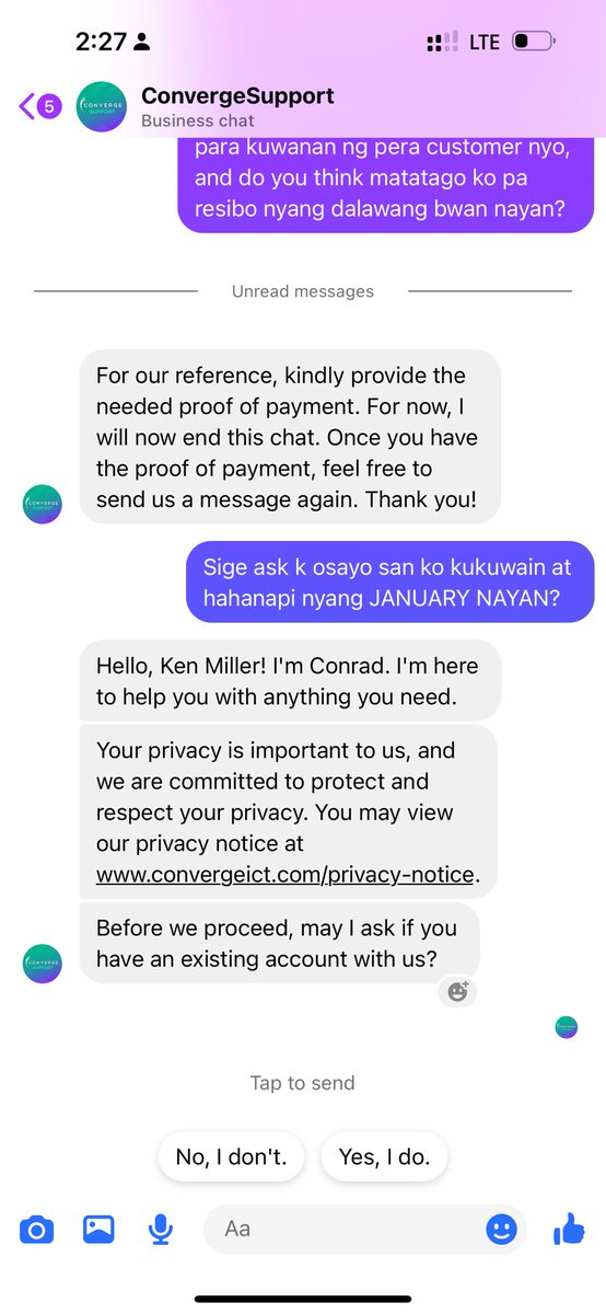kenMM20's tweet photo. @ConvergeSupport Ganyan po kayo kabastos bastos, ni hndi na resolve yung issue tas ibabalik nyo ko sa chatbot? 

At pano mag kakaroon ng january and september unpaid, e 2 months lng hndi bayad pinuputol nyo na connection. https://t.co/qFRJGNwrkE