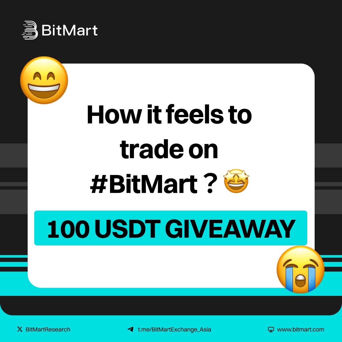 BitMartResearch's tweet photo. #BitMartHappyFriday
🎁 10 lucky winners get $10 each
🎉How it feels to trade on #BitMart?🤩
Share your success story! We want to hear your trading experience to inspire others!👇
👇How to Participate:
1️⃣ Follow @BitMartResearch
2️⃣ Join https://t.co/ND3qqJApTk
3️⃣ RT + Like + Tag 3 friends
4️⃣ Comment your answers below
⏰ Ends at 11:59 PM UTC, November 3, 2024
🎁$3,000 Welcome Bonus👇
https://t.co/oAl80BgGl9
#Giveaway #Airdrop #Crypto